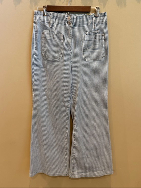 Anthropologie Denim - Anthropologie’s Maeve Light Blue Striped Cropped Pants!